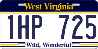WV license plate 1HP725