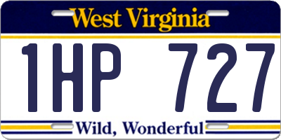 WV license plate 1HP727