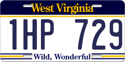 WV license plate 1HP729