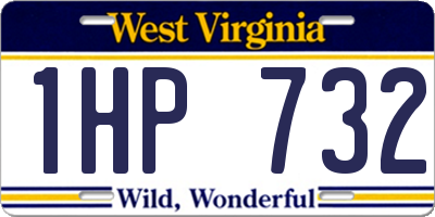WV license plate 1HP732