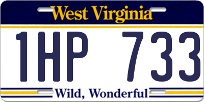 WV license plate 1HP733