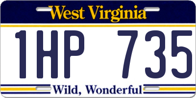 WV license plate 1HP735