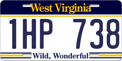 WV license plate 1HP738