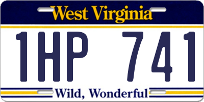 WV license plate 1HP741