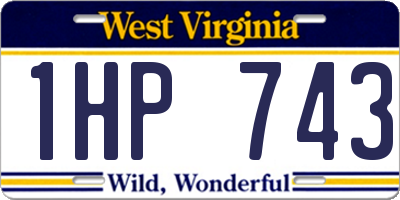 WV license plate 1HP743