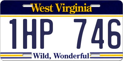 WV license plate 1HP746