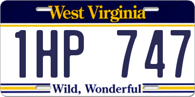 WV license plate 1HP747