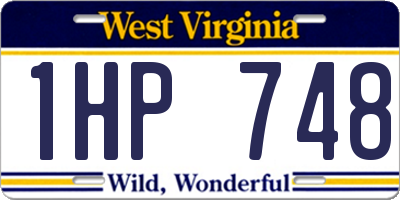 WV license plate 1HP748