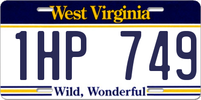 WV license plate 1HP749