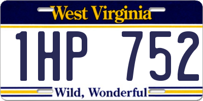 WV license plate 1HP752