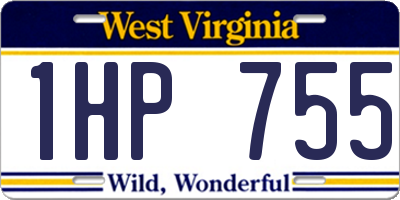 WV license plate 1HP755