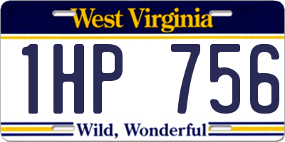 WV license plate 1HP756