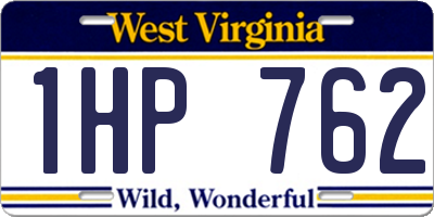 WV license plate 1HP762