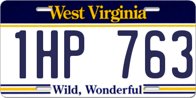 WV license plate 1HP763