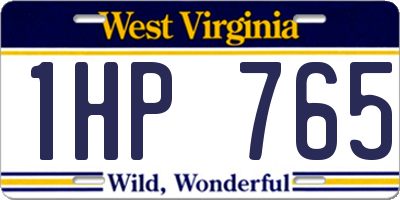 WV license plate 1HP765