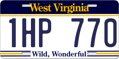 WV license plate 1HP770