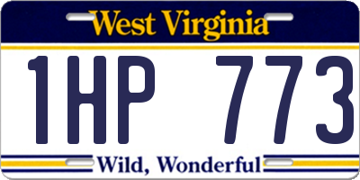 WV license plate 1HP773