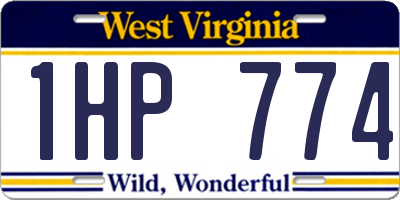 WV license plate 1HP774