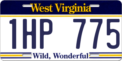 WV license plate 1HP775