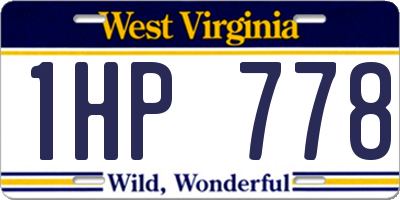 WV license plate 1HP778