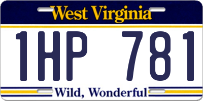 WV license plate 1HP781