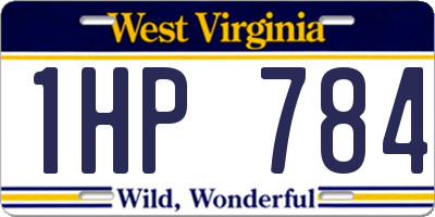 WV license plate 1HP784
