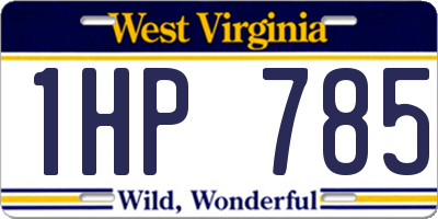 WV license plate 1HP785