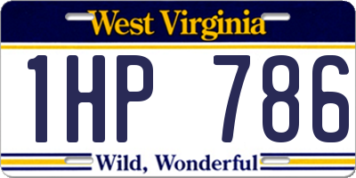 WV license plate 1HP786