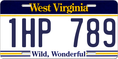 WV license plate 1HP789