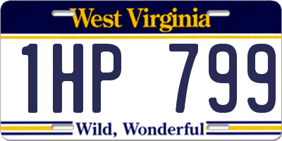 WV license plate 1HP799