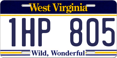 WV license plate 1HP805