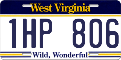 WV license plate 1HP806