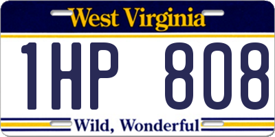 WV license plate 1HP808