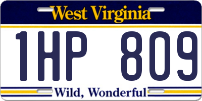 WV license plate 1HP809