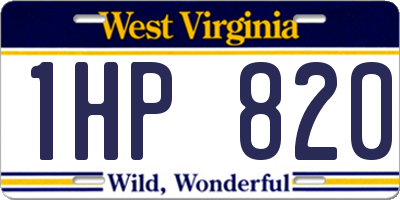 WV license plate 1HP820