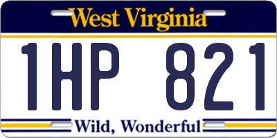 WV license plate 1HP821