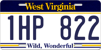 WV license plate 1HP822