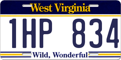 WV license plate 1HP834