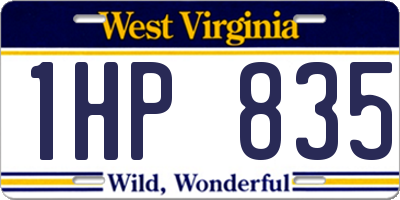 WV license plate 1HP835