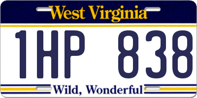 WV license plate 1HP838