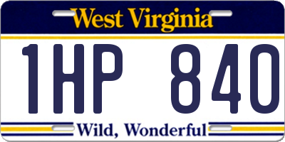 WV license plate 1HP840