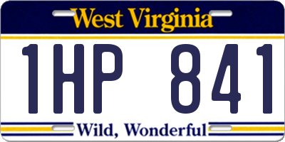 WV license plate 1HP841