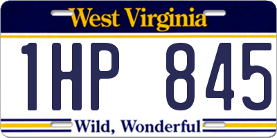 WV license plate 1HP845