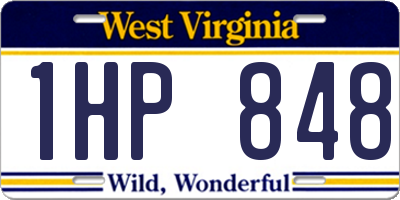 WV license plate 1HP848