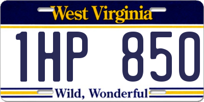 WV license plate 1HP850