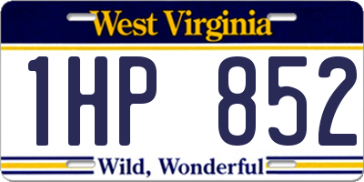 WV license plate 1HP852