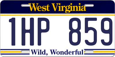 WV license plate 1HP859