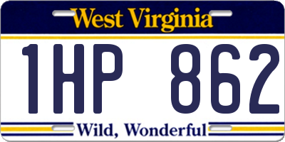WV license plate 1HP862