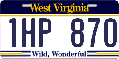 WV license plate 1HP870