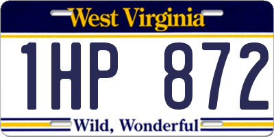 WV license plate 1HP872